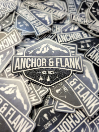 Anchor and Flank logo stickers - Black-to-grey gradient trees