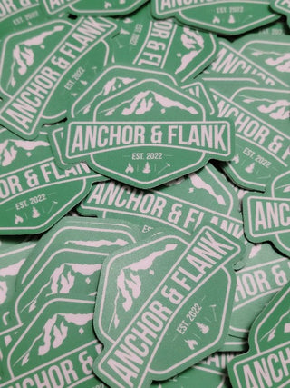 Anchor and Flank logo stickers - Engine Green