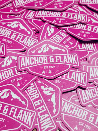 Anchor and Flank logo stickers - Hot Pink