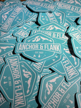 Anchor and Flank logo stickers - Ice Blue