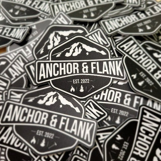 Anchor and Flank logo stickers - Black